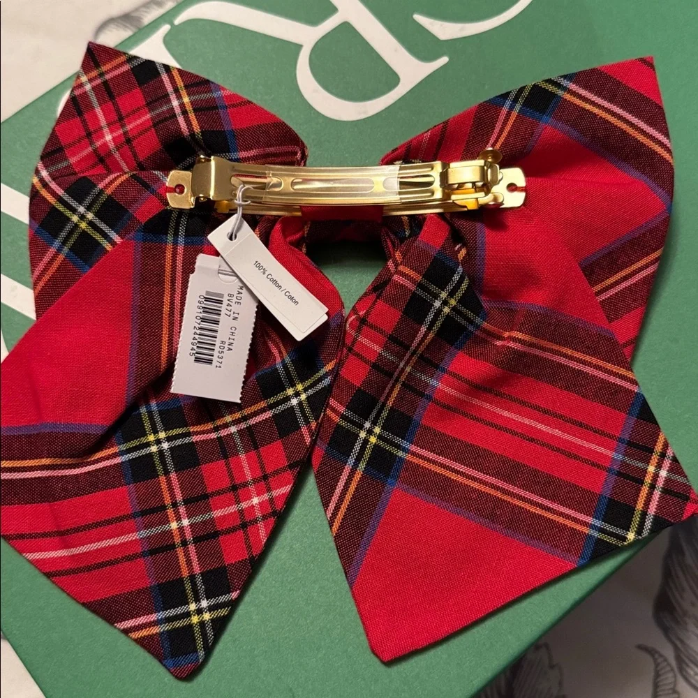 J.Crew Oversized tartan bow hair clip BV477